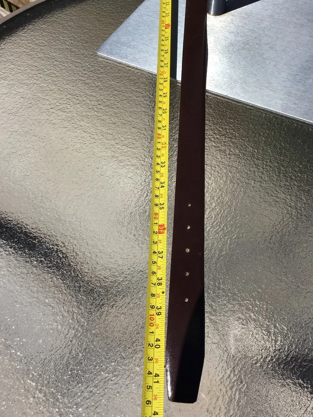 Dior Brown Leather Belt with Gold Logo Buckle Approximately 41 1/2”